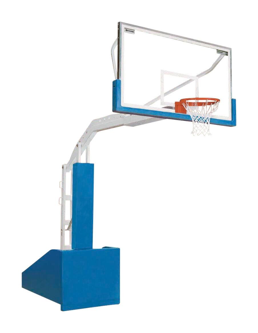 Bison T-Rex Competition Portable Basketball System, 72 x 42 Inch Glass Backboard 4001415